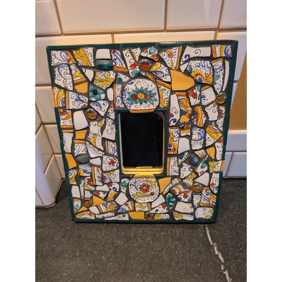 Other - MIRROR Unique Mosaic Picture Frame Handcrafted Ceramic Glass Art